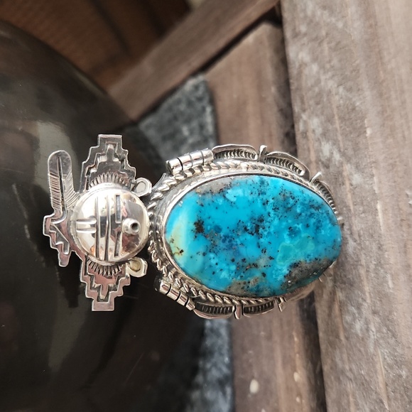 Native American Navajo NWOT Kachina Turquoise Pendant by Bennie Ration 💙🎁🩶 - Picture 12 of 14